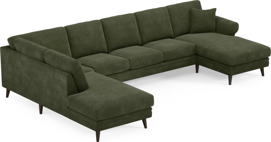 Eden - 3-sits soffa med divan vänster och schäslong höger - Grön