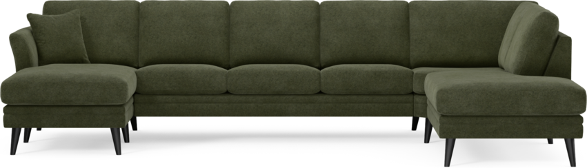 Eden - 3-sits soffa med schäslong vänster och divan höger - Grön