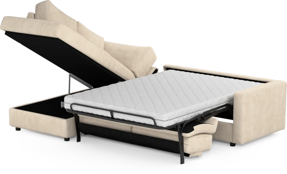 Lindö - Bäddsoffa 2,5-sits med divan - Beige