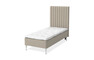 Sense Delux - Ramsäng, enkelsäng med bäddmadrass Dream Delux vit - Beige