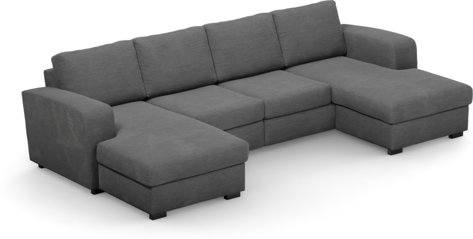 Friday - 2-sits soffa med två schäslonger - Grå
