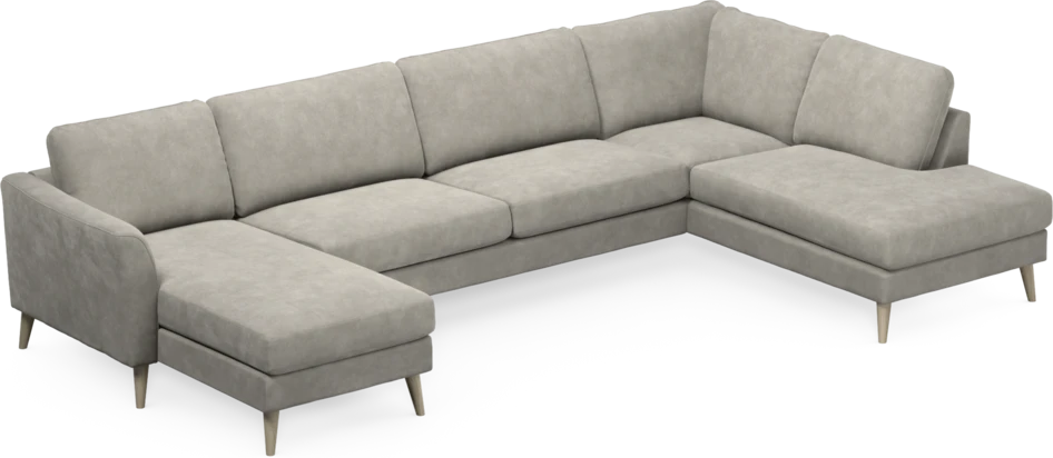 Bridge - 3-sits soffa med schäslong vänster och divan höger - Grå