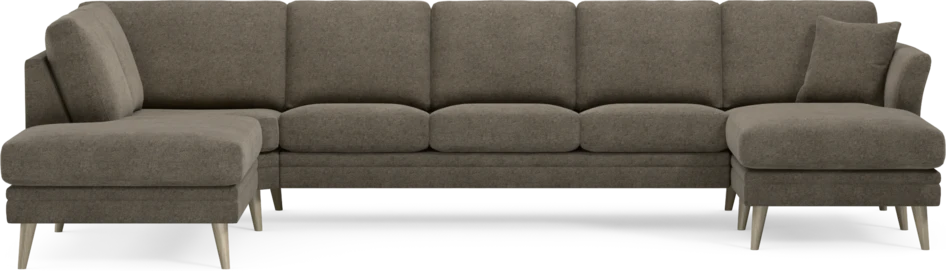 Eden - 3-sits soffa med divan vänster och schäslong höger - Brun