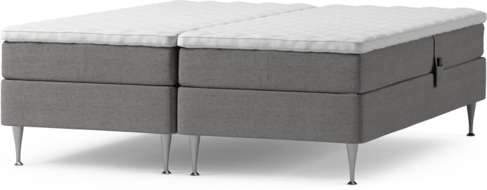 Delux Sense, Ställbar säng, dubbelsäng med bäddmadrass och sängben