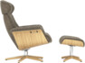 Timeout - Fåtölj och fotpall - Brun