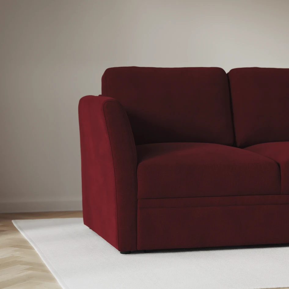 Öland - Bäddsoffa 3-sits, längsbäddad - Röd
