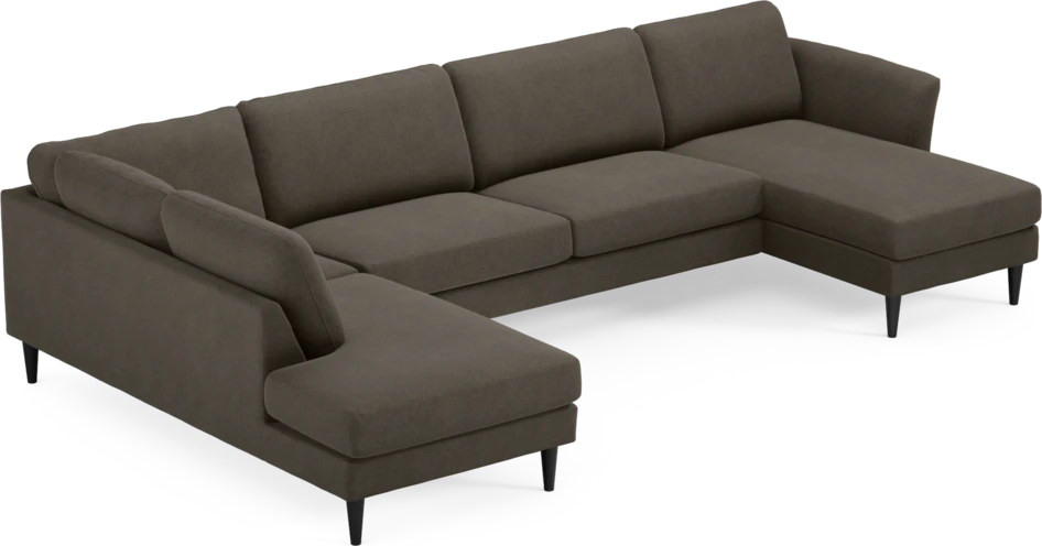 Bridge - 3-sits soffa med divan vänster och schäslong höger - Brun