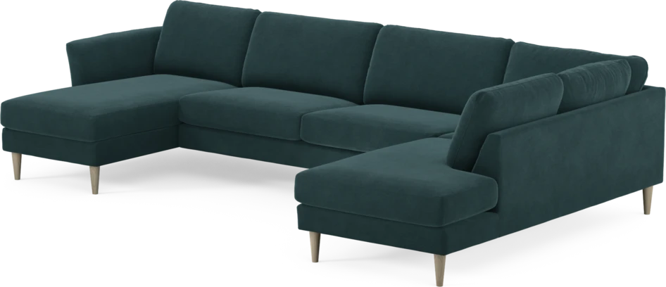 Bridge - 3-sits soffa med schäslong vänster och divan höger - Blå