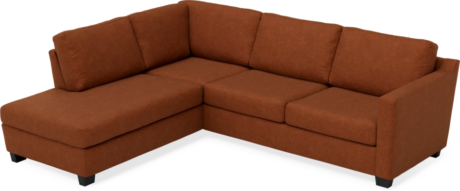Friday - 2,5-sits soffa med divan vänster - Orange