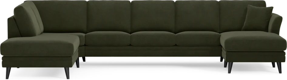 Eden - 3-sits soffa med divan vänster och schäslong höger - Grön