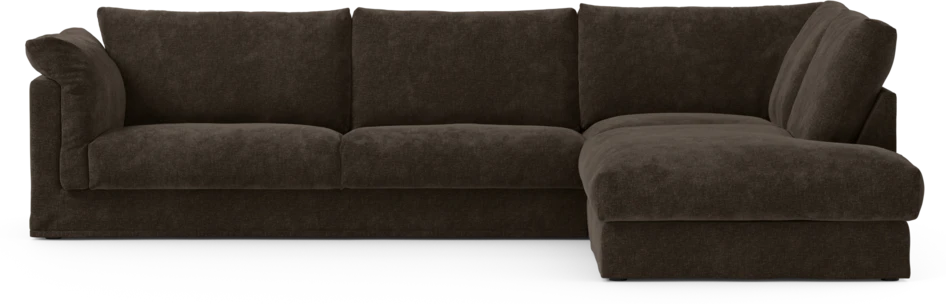 Cherrie - 3-sits soffa med divan höger, med kappa - Brun