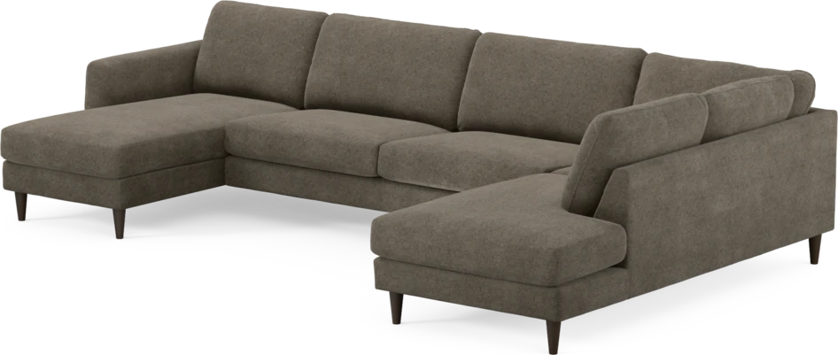 Bridge - 3-sits soffa med schäslong vänster och divan höger - Brun