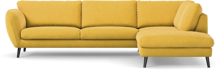 Madison Lux - 3-sits soffa med divan höger - Gul