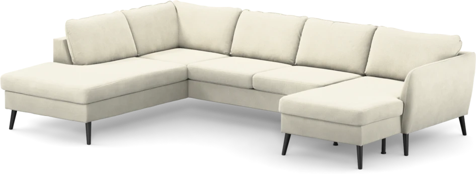 County - 3-sits soffa med divan vänster och schäslong höger - Vit