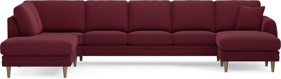Eden - 3-sits soffa med divan vänster och schäslong höger - Röd
