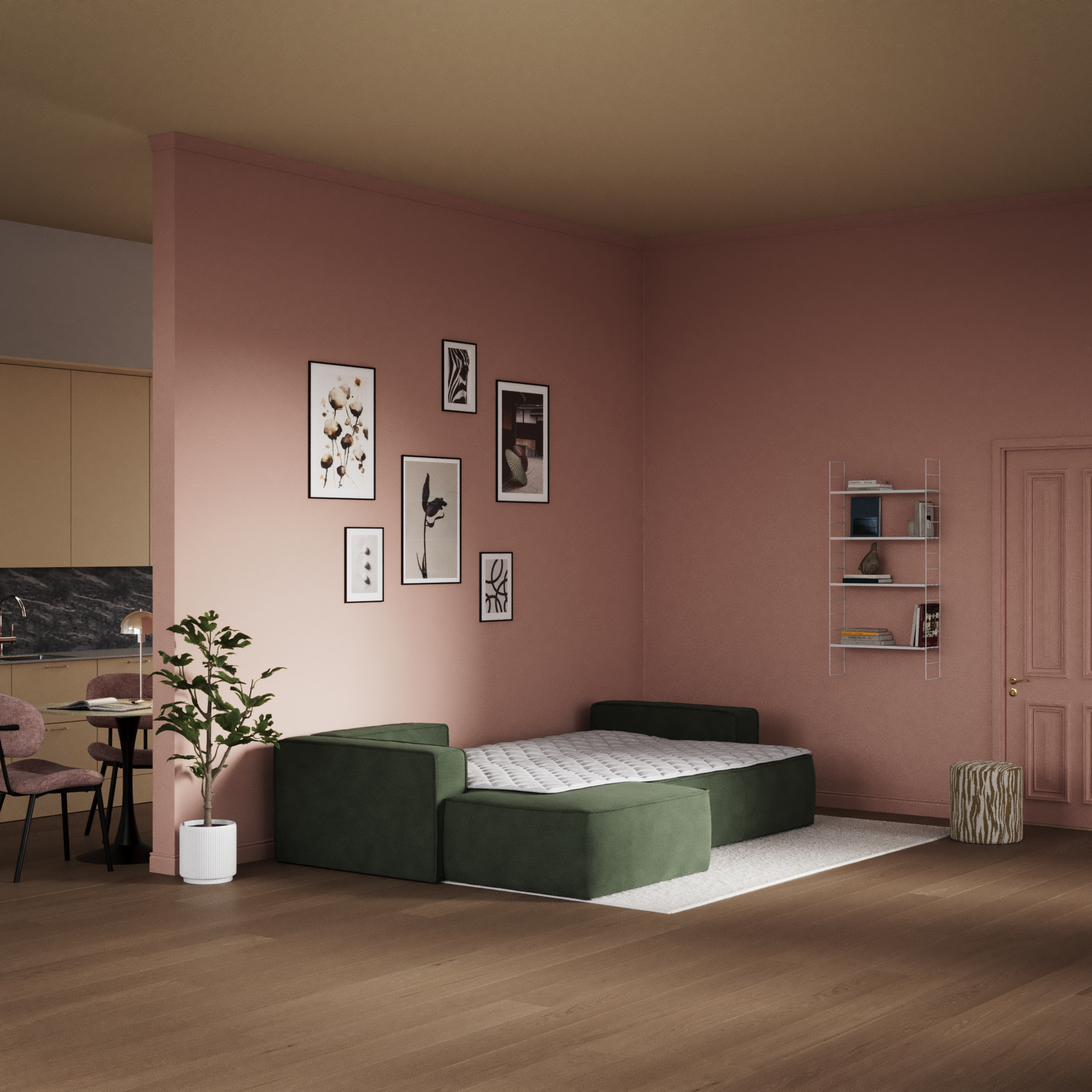 Ide - Bäddsoffa 3-sits med schäslong vänster - inspiration