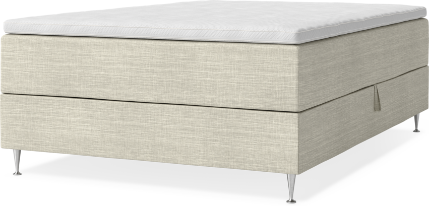 New York - Förvaringssäng, enkelsäng med bäddmadrass - Beige