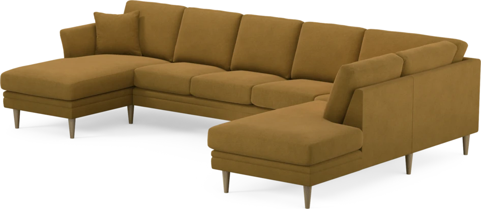 Eden - 3-sits soffa med schäslong vänster och divan höger - Gul