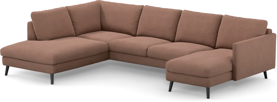 Madison - 2-sits soffa med divan vänster och schäslong höger - Rosa