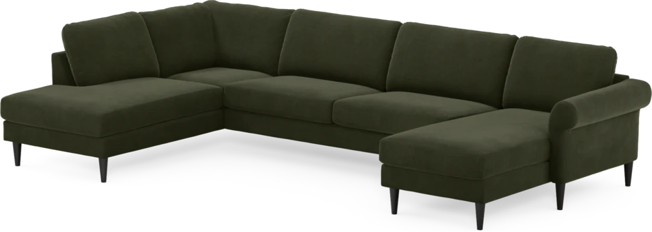 Bridge - 3-sits soffa med divan vänster och schäslong höger - Grön
