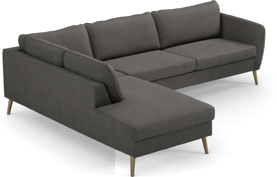 County - 2,5-sits soffa med divan vänster - Brun