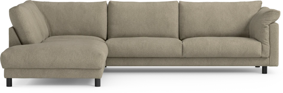 Cherrie - 3-sits soffa med divan vänster, fast klädsel - Grå