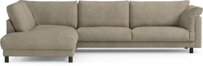 Cherrie, 3-sits soffa med divan vänster, fast klädsel