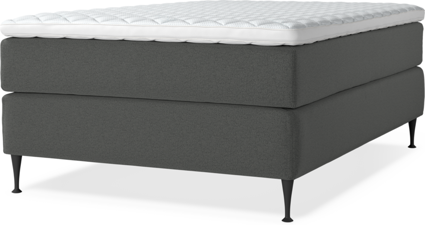 Delux Exclusive - Kontinentalsäng, enkelsäng 140 cm med bäddmadrass - Grå