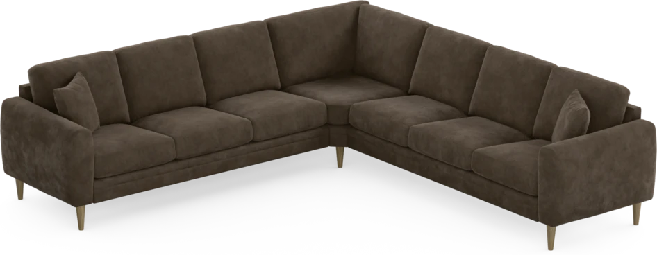 Eden - Hörnsoffa, 3+3-sits - Brun