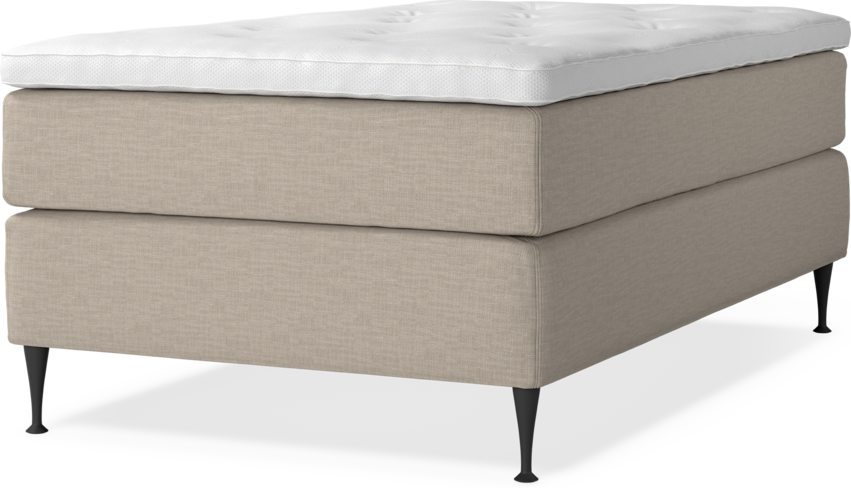 Delux Exclusive - Kontinentalsäng, enkelsäng 120 cm med bäddmadrass - Beige