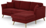 Eden - 2-sits soffa med schäslong - Röd