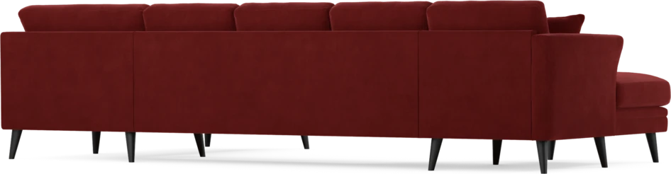 Eden - 3-sits soffa med schäslong vänster och divan höger - Röd