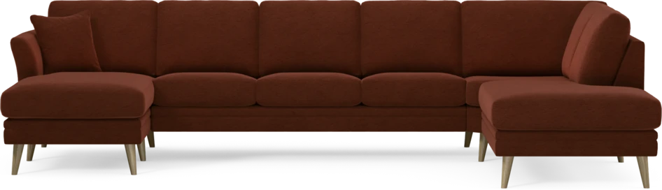 Eden - 3-sits soffa med schäslong vänster och divan höger - Orange