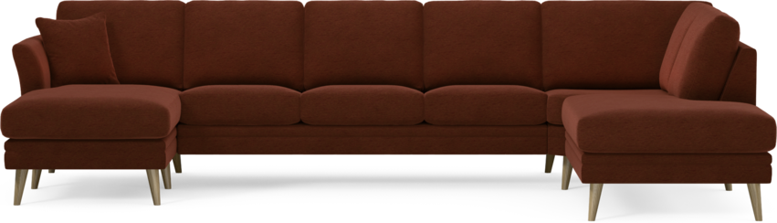 Eden - 3-sits soffa med schäslong vänster och divan höger - Orange