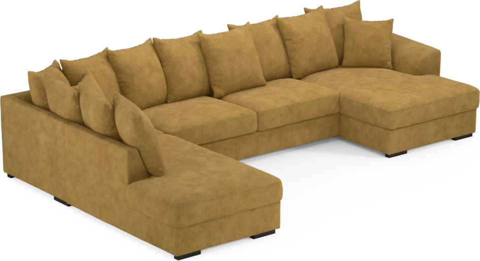 Town - 3-sits soffa med divan vänster och schäslong höger - Gul