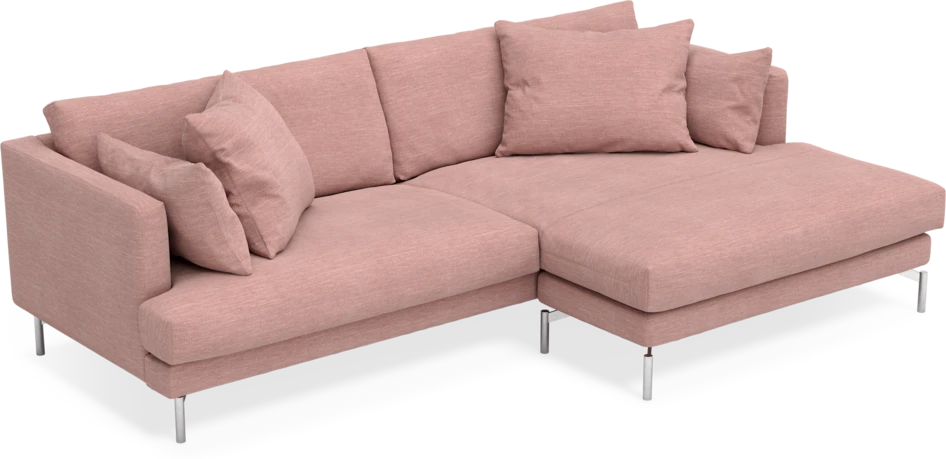 Harper - 4-sits med schäslong XL höger - Rosa