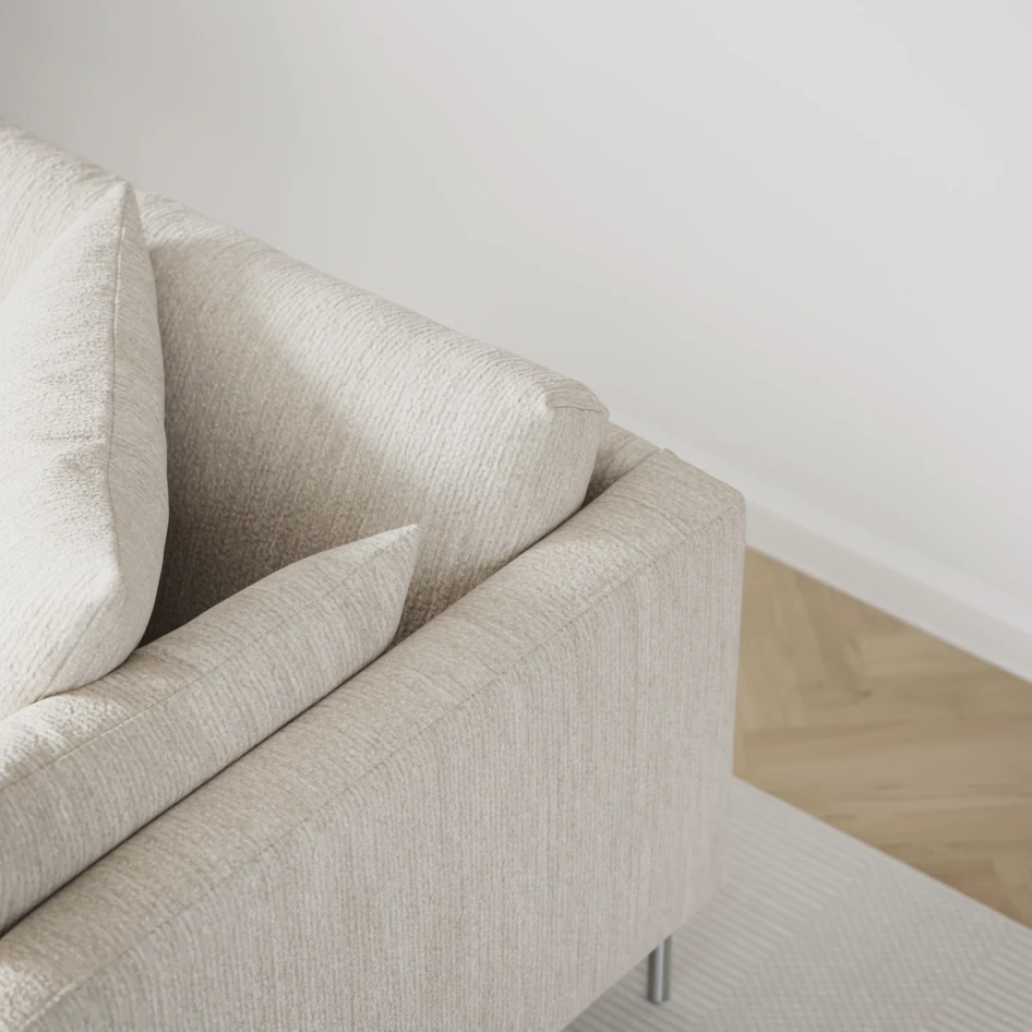 Harper - 3-sits soffa, hel dyna - Vit