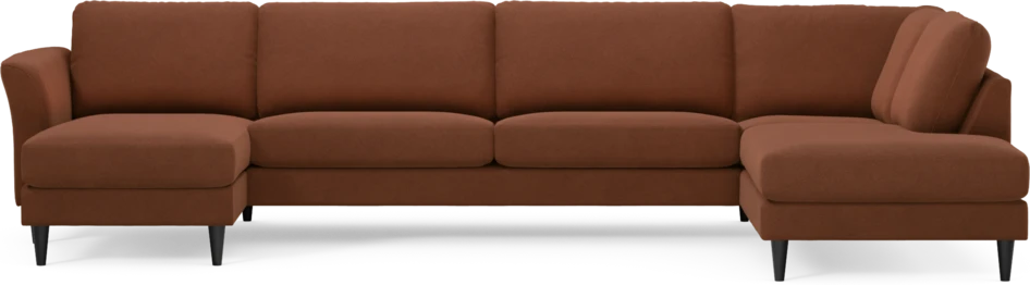 Bridge - 3-sits soffa med schäslong vänster och divan höger - Orange