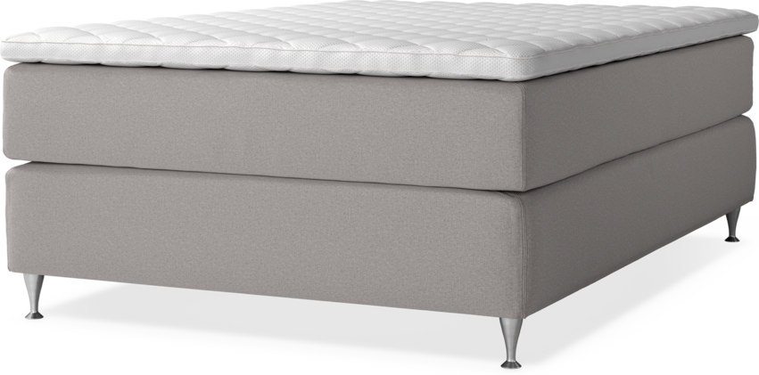 Delux Exclusive - Kontinentalsäng, enkelsäng 140 cm med bäddmadrass - Grå