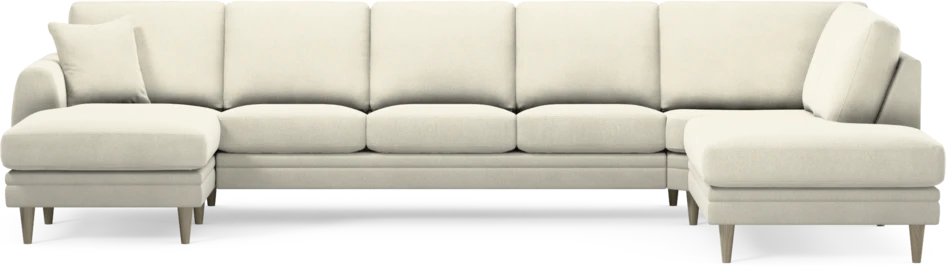 Eden - 3-sits soffa med schäslong vänster och divan höger - Vit