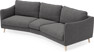 Madison - 3-sits soffa svängd, 90 cm - Grå