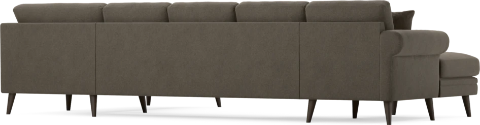 Eden - 3-sits soffa med schäslong vänster och divan höger - Brun