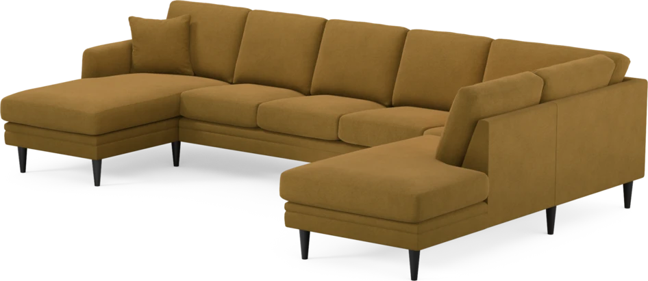 Eden - 3-sits soffa med schäslong vänster och divan höger - Gul
