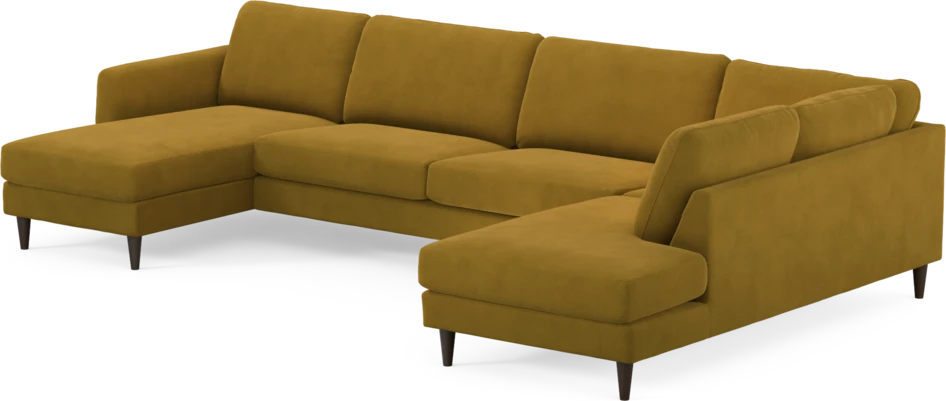 Bridge - 3-sits soffa med schäslong vänster och divan höger - Gul