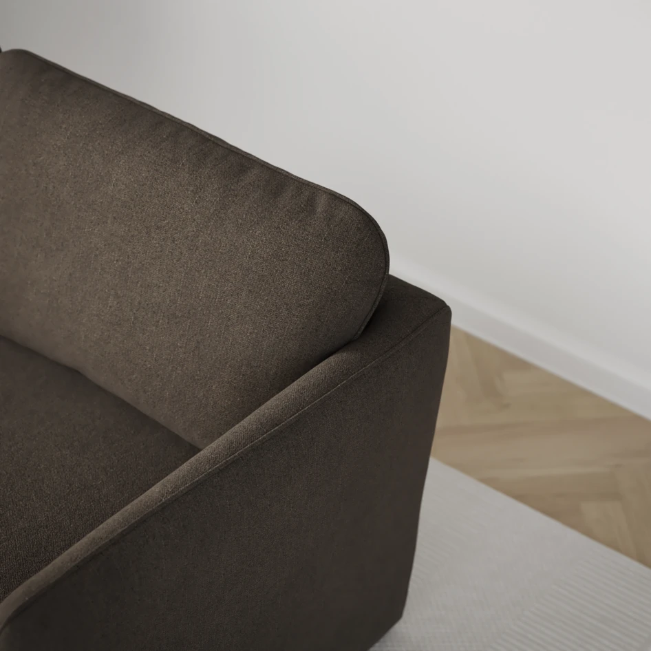 Öland - Bäddsoffa 3-sits, längsbäddad - Brun