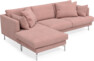 Harper - 4-sits med schäslong vänster - Rosa