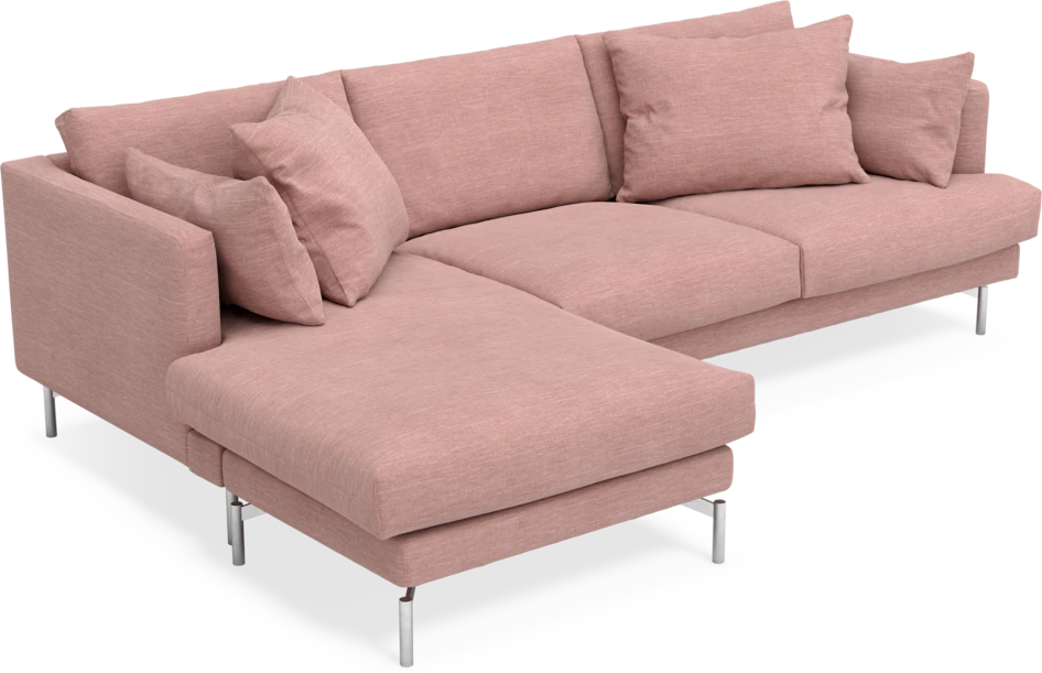 Harper - 4-sits med schäslong vänster - Rosa