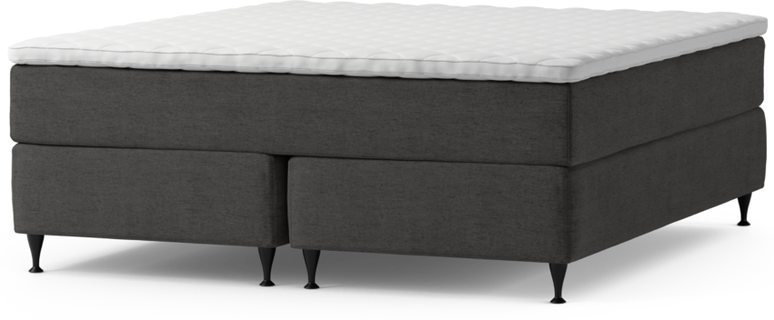 Delux Dream - Kontinentalsäng, dubbelsäng med bäddmadrass och sängben - Grå