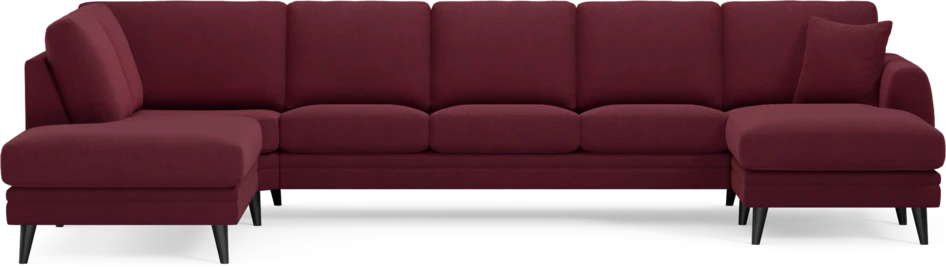 Eden - 3-sits soffa med divan vänster och schäslong höger - Röd