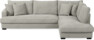 Mila - 3-sits soffa med divan höger, hel dyna - Grå